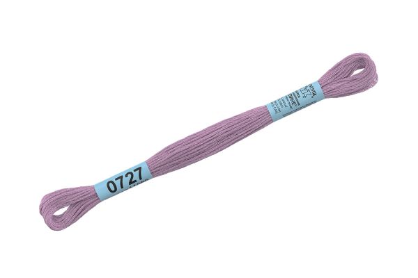 Мулине Gamma 100% хлопок, цв.0727 серо-сиреневый, 24 мотка по 8 метров
