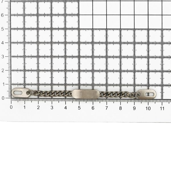 Вешалка-цепочка для одежды 102х8 мм, металл, черное серебро, 10 шт, ГНУ360
