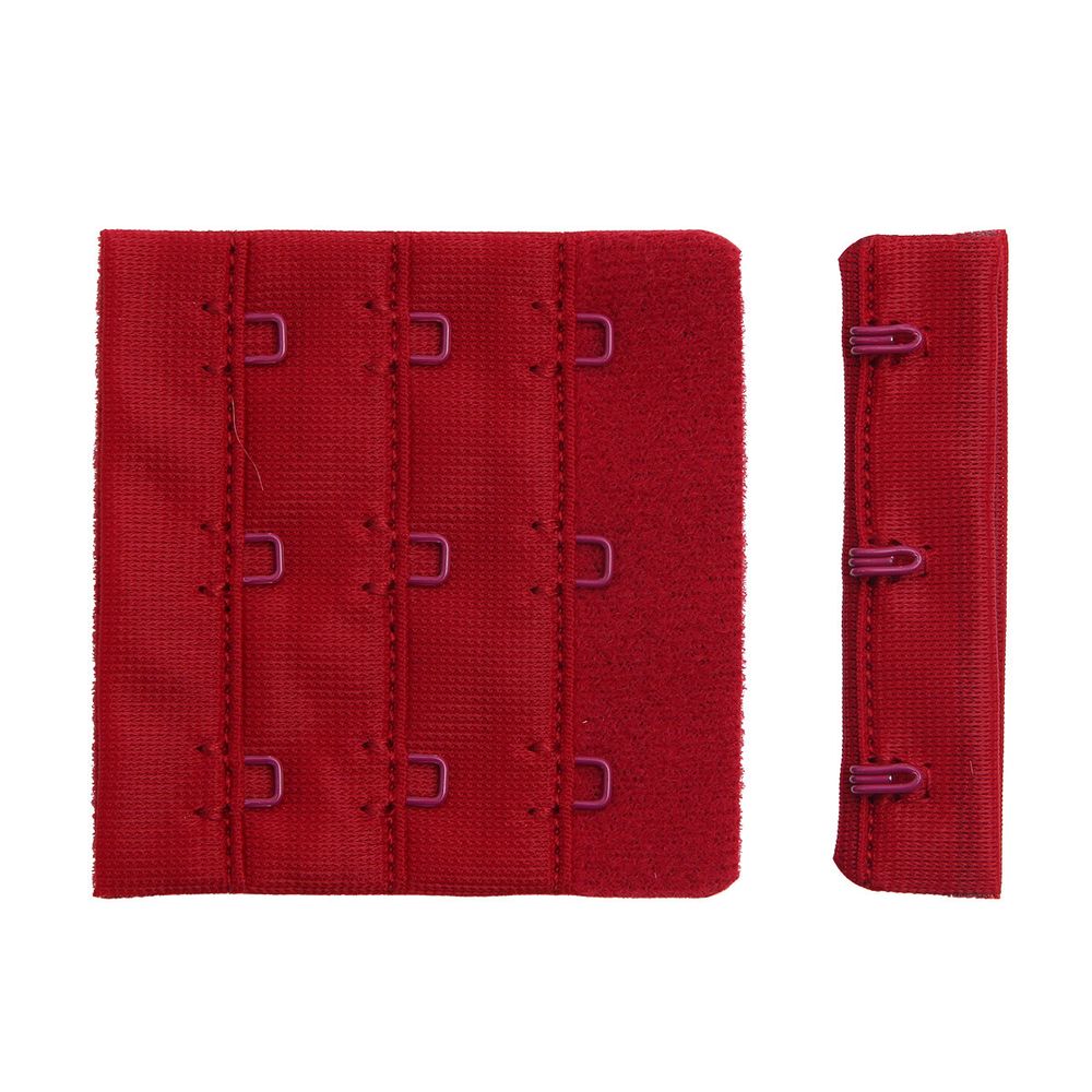 Застежки для бюстгальтера текстильные 3х3, 57 мм, 101 т.красный, 2587, 25 шт, Arta