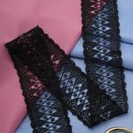 Кружево гипюр (плетёное) 50 мм / 13.7 метров, черный, 3AR1425