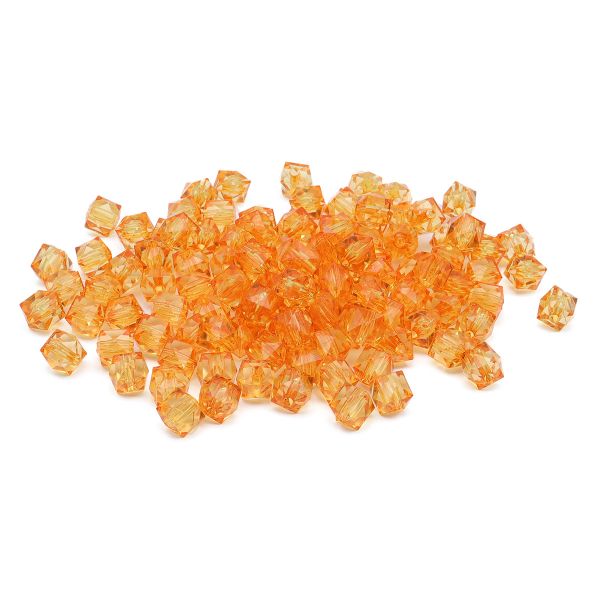 Бусины акрил ⌀10 мм, прозрач. в цвете, граненый куб, 50 г, Astra&Craft (MG.3245-21 жёлтый)