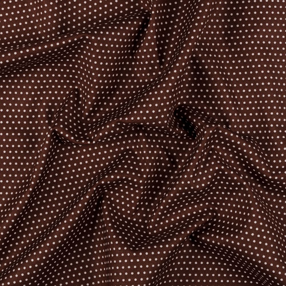 Ткань для пэчворка Peppy Бабушкин сундучок, рулон 112 см / 5 метров, БС-11 кр.горох коричневый, Peppy