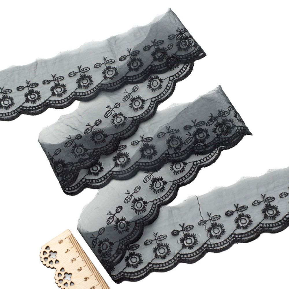 Кружево капроновое 53 мм / 6.8 м (±4 см) 0574-2013, черный