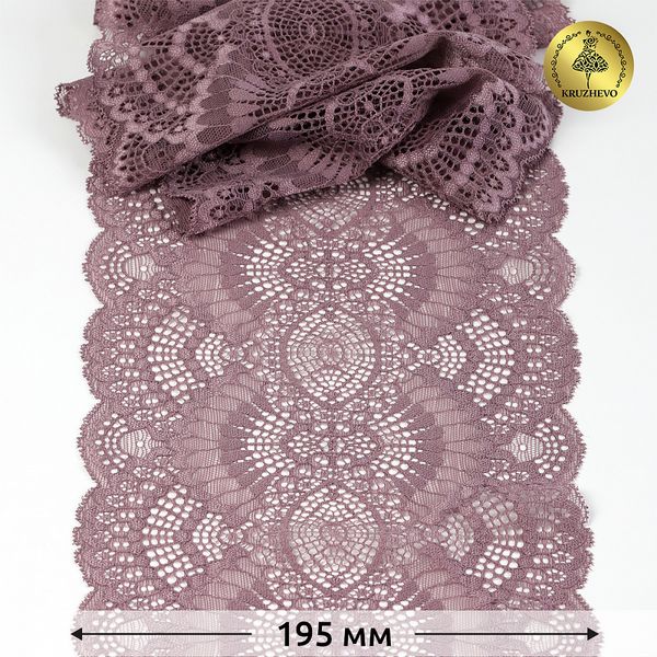 Кружево бельевое эластичное 195 мм / 3 м, TBY.30239, цв.620 морской туман, Kruzhevo