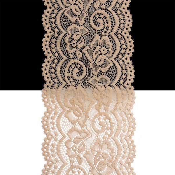Кружево эластичное (стрейч) 100 мм / 3 метра, C180 бежевый
