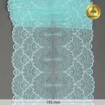 Кружево эластичное (стрейч) 8034 195мм цв.F201 мята, 10 метров, Kruzhevo