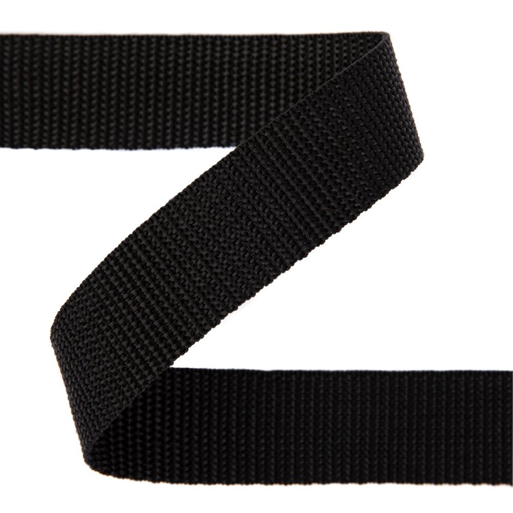 Стропа (ременная лента) 25 мм / 25 метров, толщ. 1.29 мм, [16.6 г/пог.м], 100% п/п, черный, Gamma С3870Г17