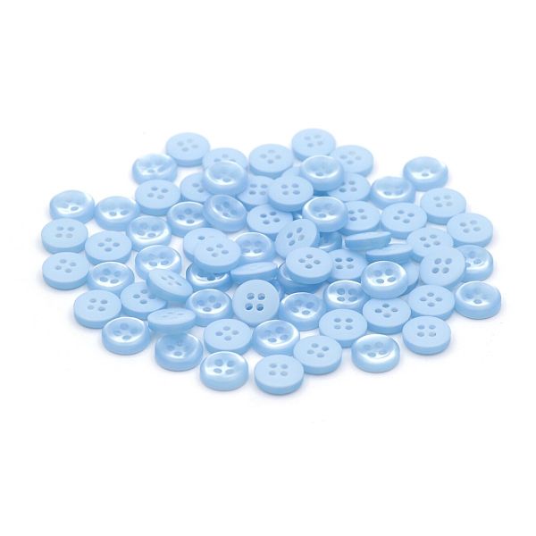 Пуговицы 4 прокола 17L (10,5мм), пластик (col.05 голубой), 72 шт, CN 2801
