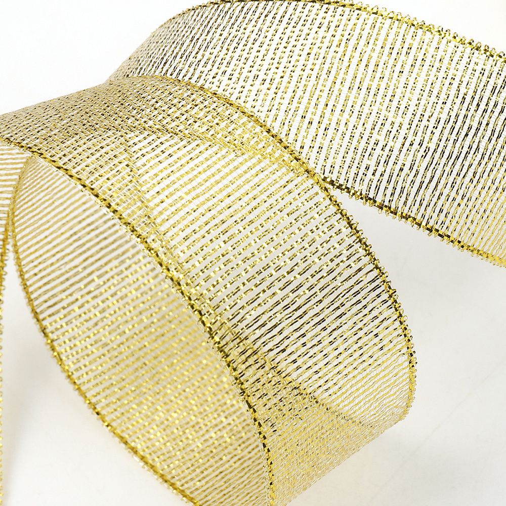 Лента металлизированная 25.0 мм / 22.85±1 метра, цв. золото, Magic4Hobby