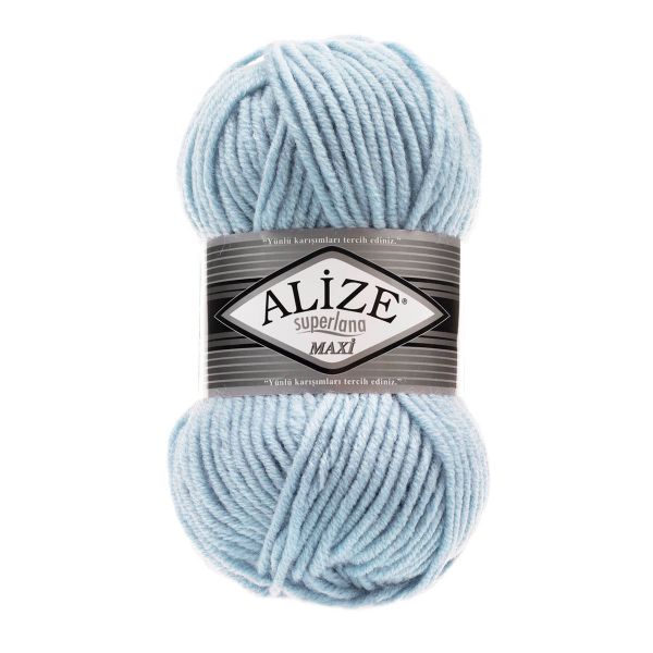 Пряжа Alize (Ализе) Superlana Maxi / уп.5 мот. по 100 г, 100м, 480 светло-голубой A