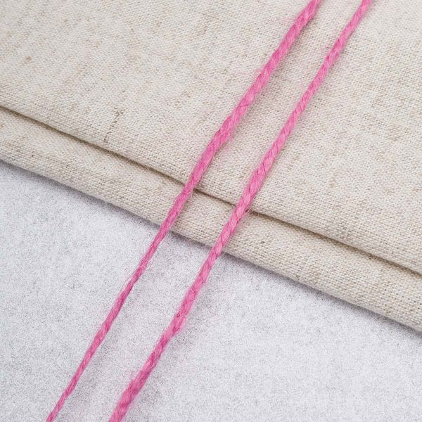 Шпагат джутовый ⌀1.4 мм / 50 метров (50 г), 2-ниточный, 1200 текс, евробобина, розовый