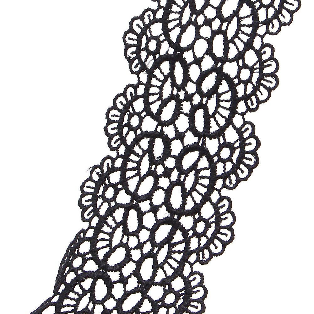 Кружево гипюр (плетёное) 65 мм / 9.14 метров, C580 черный