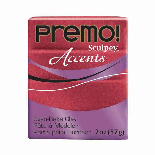 Полимерная глина 57 г, 5051 красный с блестками, Sculpey PE02