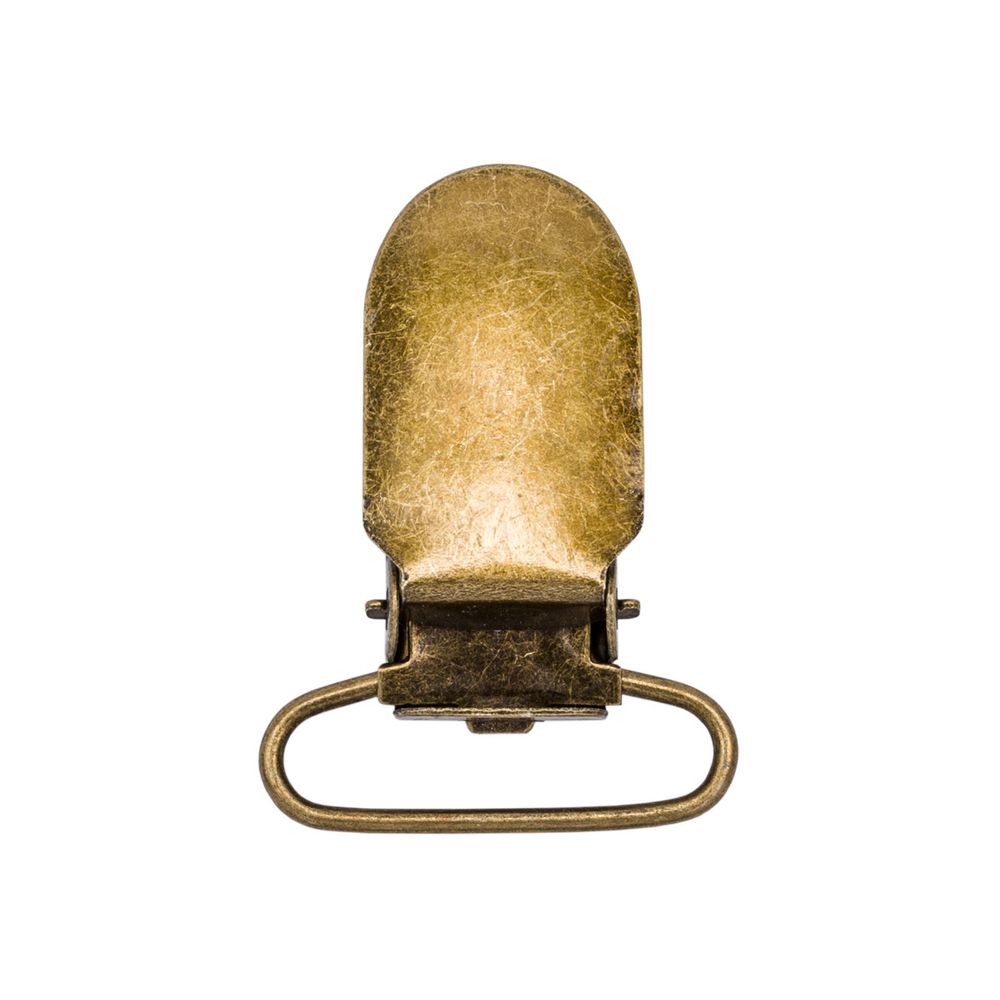 Клипса для подтяжек гладкая 25.0 мм, сталь (антик), 20 шт