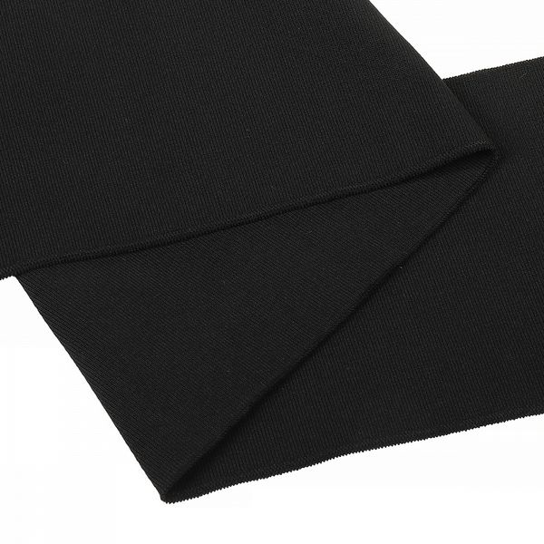 Подвяз (довяз) трикотажный 14.0х100 см, черный, двухслойный, 100% п/э, 5 штук