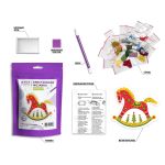 Кристальная (алмазная) мозаика Фрея ALVM-120, магнит, Красная лошадка, 9.5х8.5 см