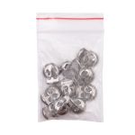 Фиксатор (зажим) для шнура металл 2 отв., 20.5х15.6 мм, ⌀3.5 мм, металл, Nickel (чер.никель), MFR12, 10 шт