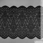 Кружево бельевое эластичное 240 мм / 25 м, 40992, цв.170 черный, Kruzhevo