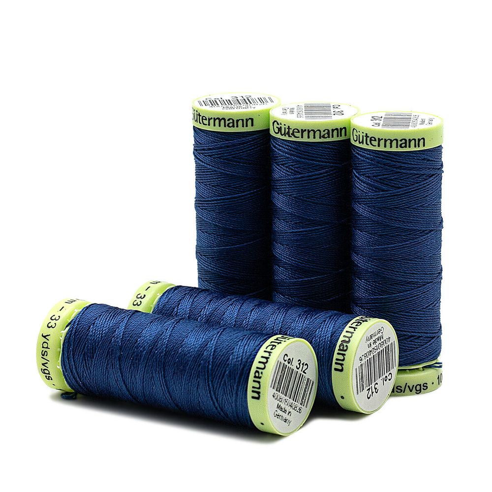 Нитки отделочные Gutermann Top Stitch, 30м, 312 св.синий, 5 катушек