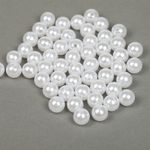 Бусины пластик (перламутр) ⌀12 мм, цв.033 белоснежный, уп.50г (53 шт), Magic4Hobby