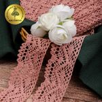 Кружево вязаное (тесьма) 45 мм / 10 метров, диз. 300, цв.32 розовый, Kruzhevo