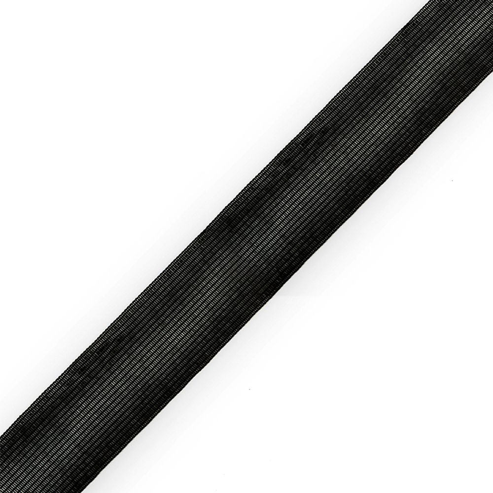 Тесьма окантовочная 24 мм, вязаная, 2.6 г/м, 24с26 цв.черный, 100м