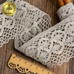 Кружево вязаное (тесьма) 50 мм / 10 метров, цв.22 серый лен уп. 10 м, Kruzhevo