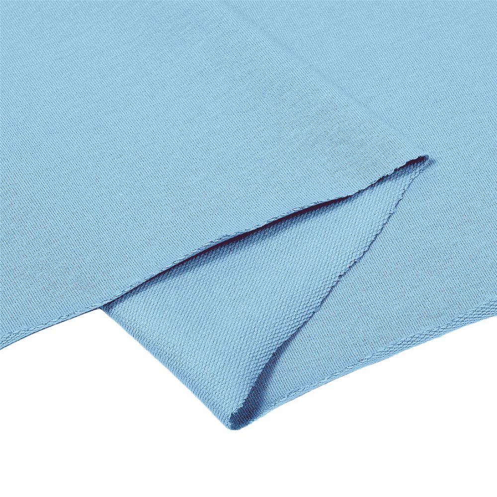 Футер 2-нитка петля гладкокрашеный, 240 г/м², 72% х/б, 20% п/э, 8% эласт, 180 см, цв. небо, 6м /TOS/