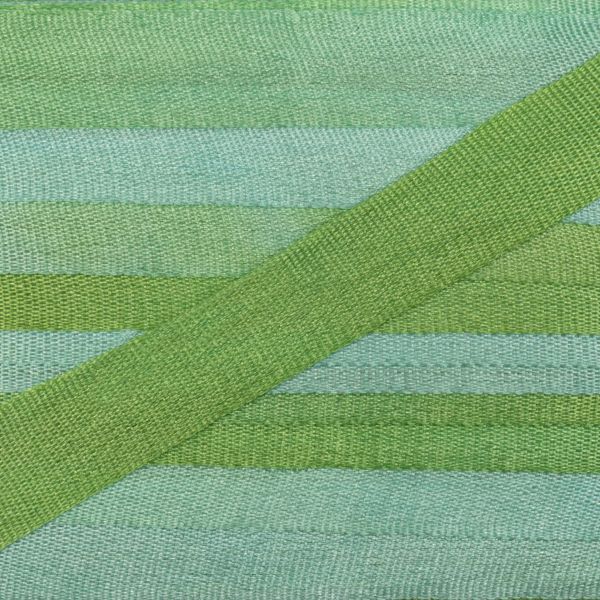 Лента (тесьма) шелковая 7.0 мм / 45.5±0.5 метров, M041 св. зеленый/зеленый, Gamma SRM-7