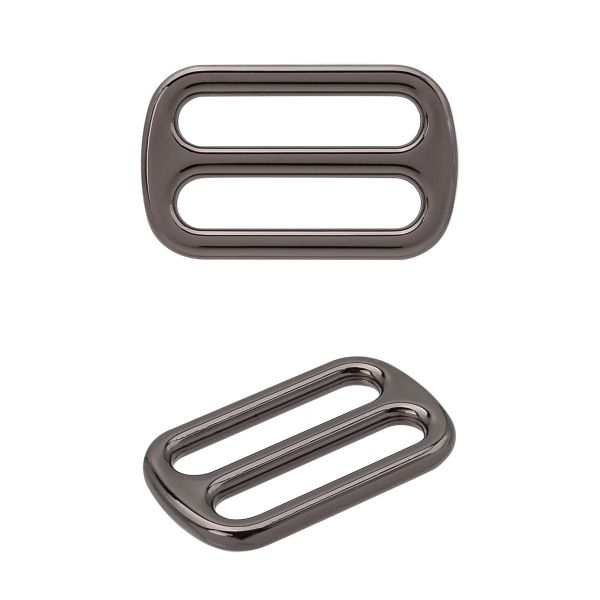 Пряжка регулировочная металл литая 20.0 мм (26х16мм), черный никель (олово), МВ2342, 6 шт