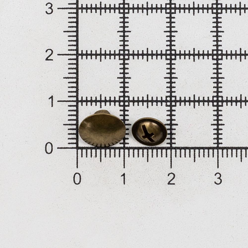 Винт кобурный металл ⌀9 мм, h4 мм, латунь, 50 шт