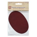 Заплатка, замша, овал средний 9х13,5см с перфорацией, 2 шт в уп, 100% кожа, 31 бордовый