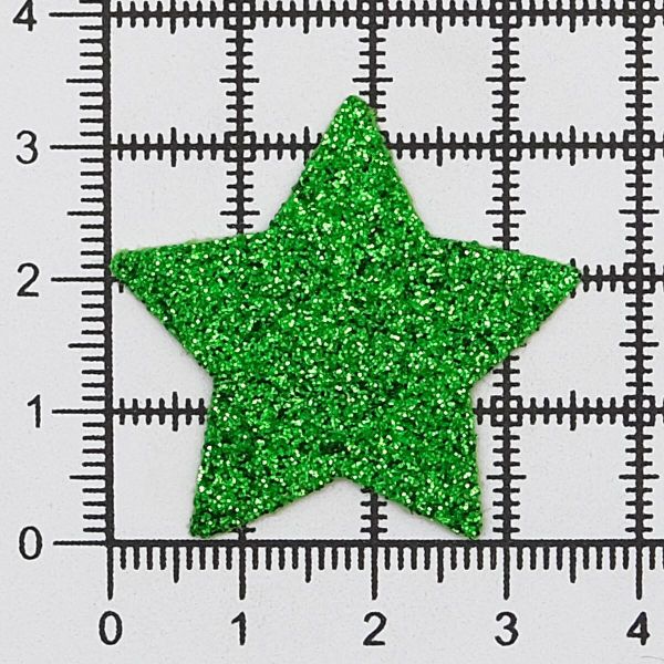 Набор декоративных элементов из ткани Звездочки 35х0,5мм 8 шт (зелёный), 28655