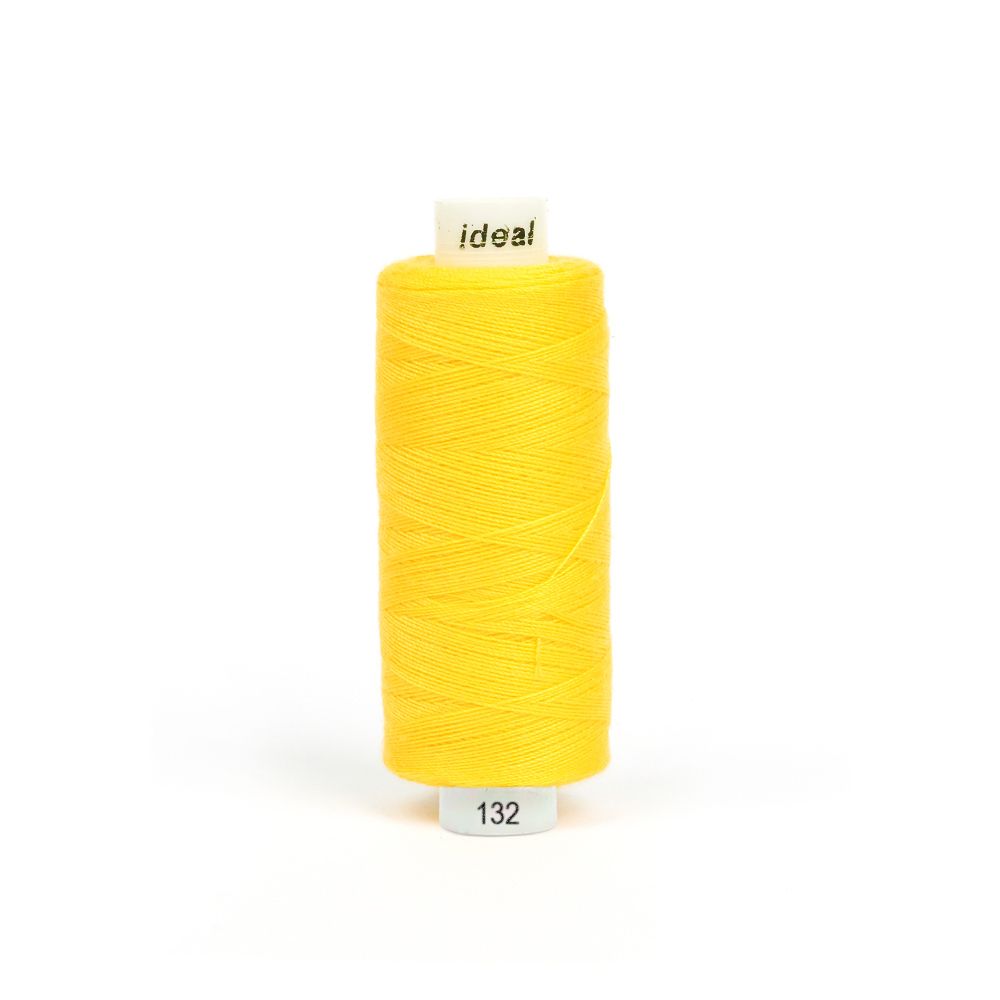 Нитки швейные бытовые Ideal 40/2, 366 м / 10 кат., 132 желтый