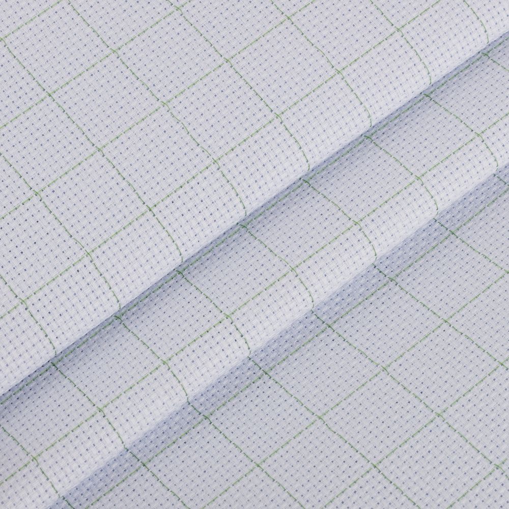 Канва Aida 14 ct, 150х100 см, 92% хлопок, 8% терилен, бл.бл.голубой в клетку, Gamma K04R