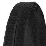 Лента контактная липучка (велкро) пришивная 16 мм / 25 метров, F322 (310) черный, /пара/, кач."C"