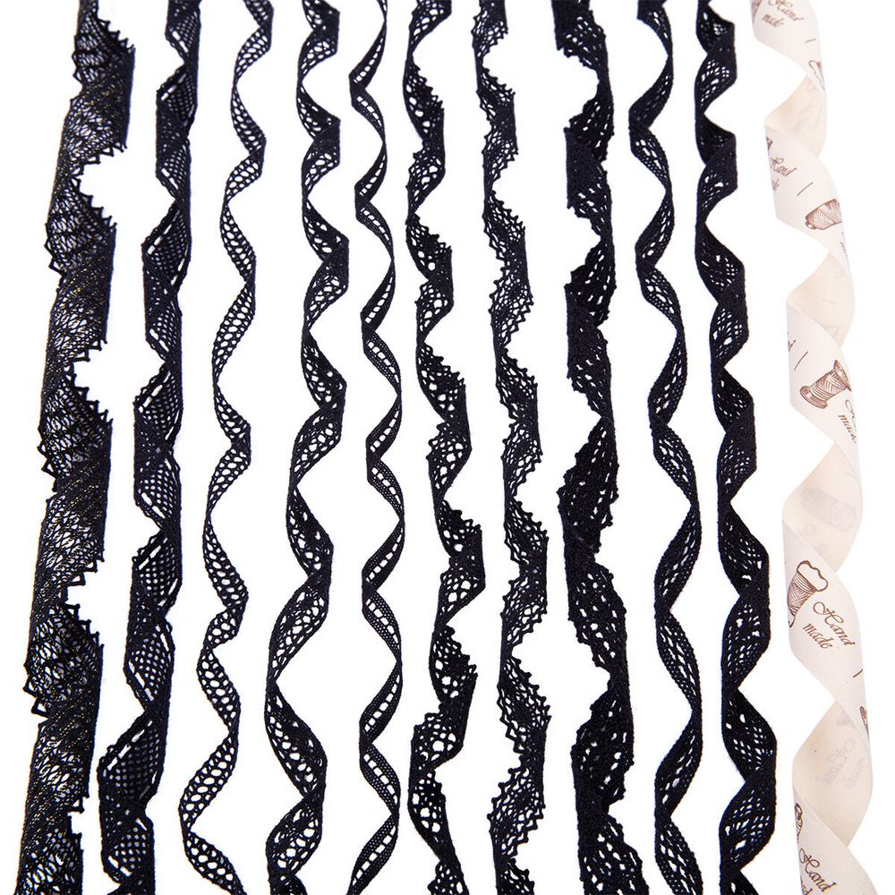 Набор кружевных лент 11 шт по 1 м, 07 черный, Gamma HC-VS