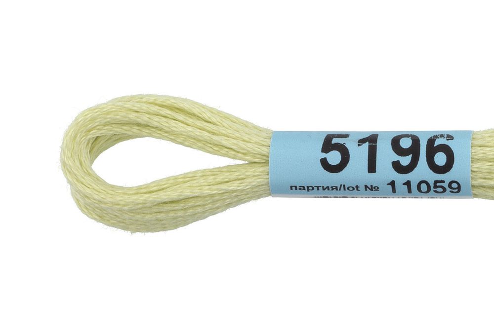 Мулине Gamma 100% хлопок, цв.5196 св.салатовый, 24 мотка по 8 метров