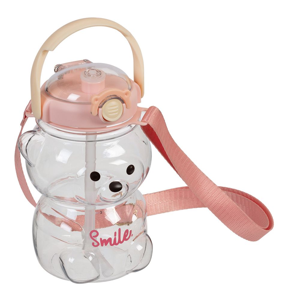 Бутылка пластиковая 1000 мл, 19х11 см, №01 розовый, Lol&Pop LLP-008