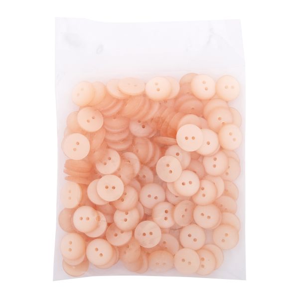 Пуговицы на 2 прокола 22L (14мм), пластик (col.61 светло-персиковый), CR-K18M, 144 шт