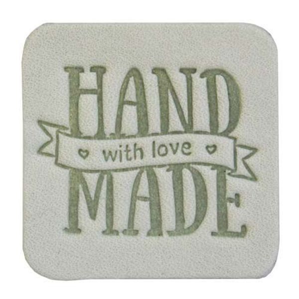 Термоаппликация из кожи Hand Made 3х3см, 100% кожа, 44 белый