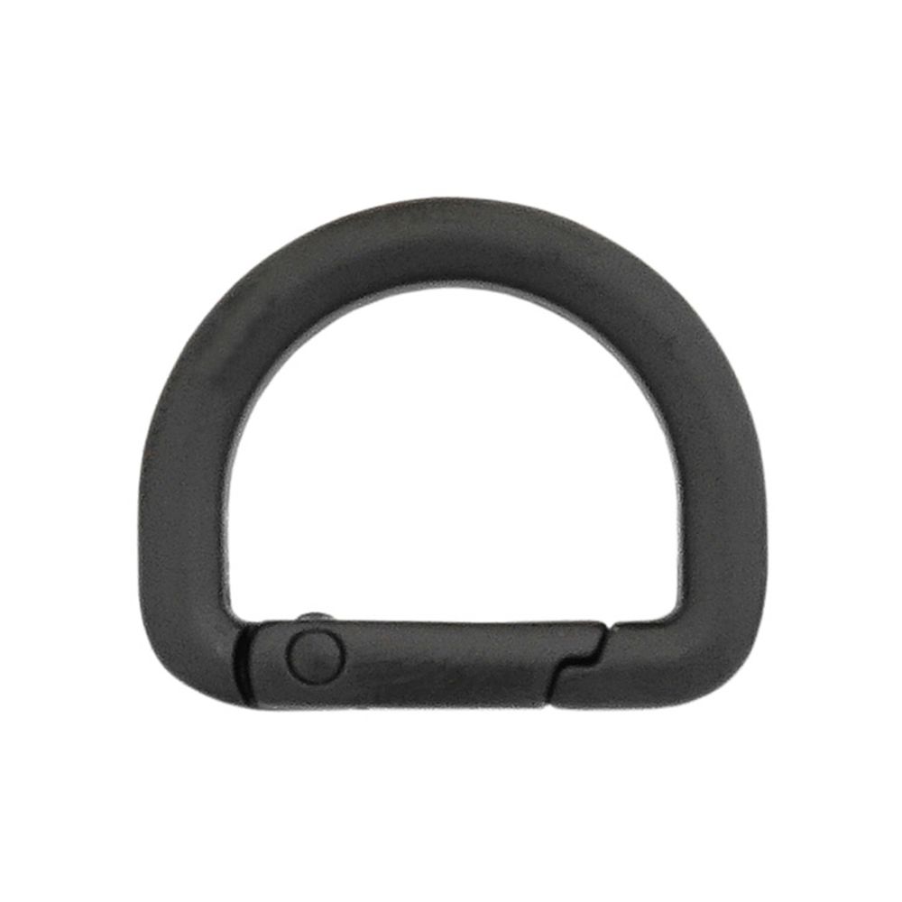 Карабин металл полукольцо 20.0 мм, черный матовый, MB_2232, 6 шт