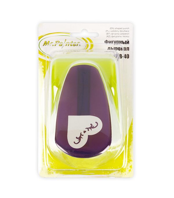 Фигурный дырокол 4 см, KPB-40 07 Сердце, Mr.Painter KPB-40
