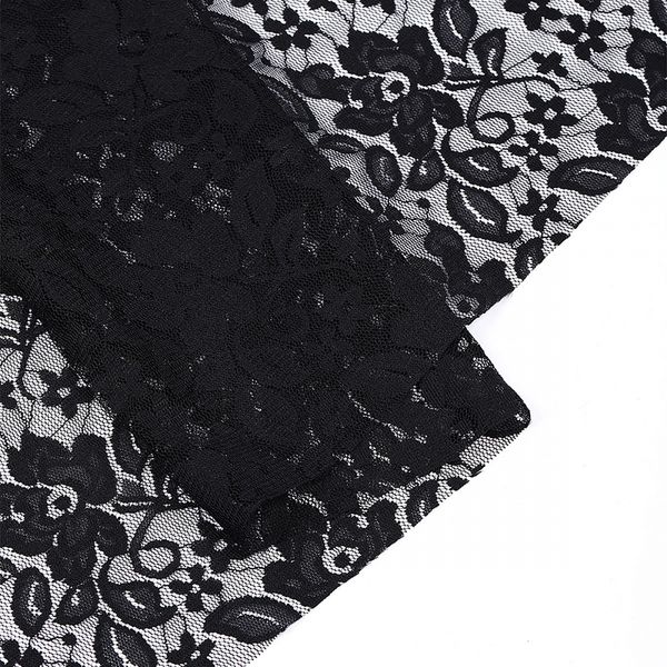 Ткань кружевная (гипюр стрейч) 90 г/м², 150 см / 45 метров, TBY.M0064 цв.черный