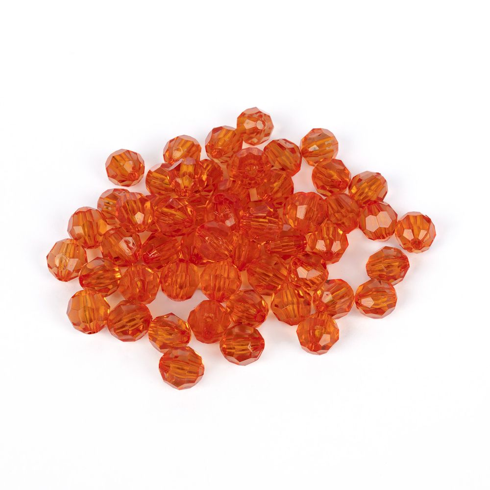 Бусины акрил ⌀10 мм, 25 г (55±2 шт), 150 оранжевый, Zlatka ABR-1