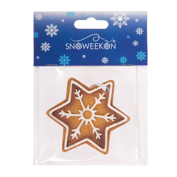 Елочная игрушка 5.7 см, 5 шт, №06 пряничная звёздочка, Snoweekon SNW-DS161