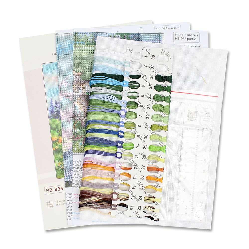 Набор для вышивания нитками МП Студия, На альпийских лугах 20х16см