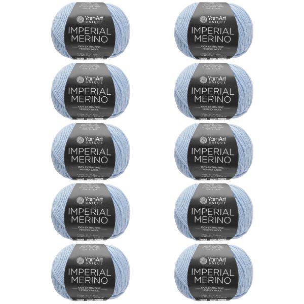 Пряжа YarnArt (ЯрнАрт) Imperial Merino / уп.10 мот. по 50 г, 100 м, 3340 голубой
