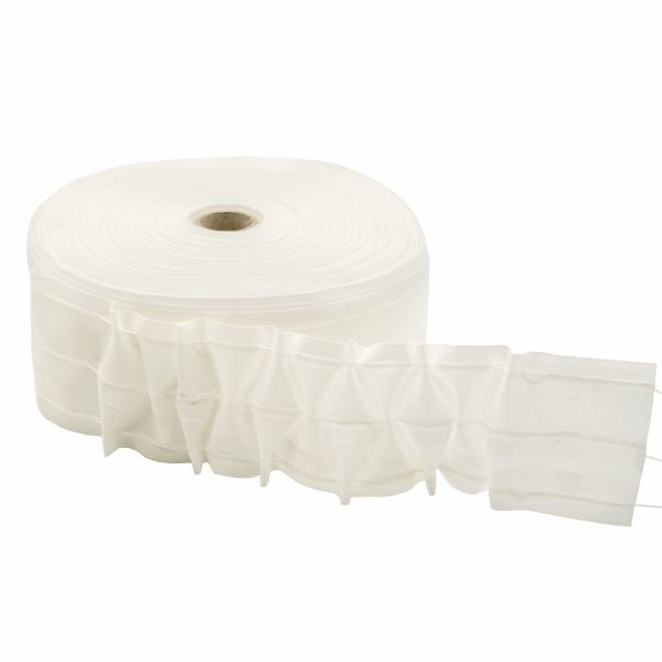 Лента (тесьма) шторная: сборка вафельная (1:2) 75 мм / 50 метров, (корд-3 шнура), (11.75.200.1) Z2-200