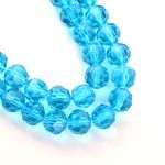 Бусины стекло 10 мм, граненые рондель на нитях, цв. 04 бирюзовый уп. 1х72 Бусины стекло